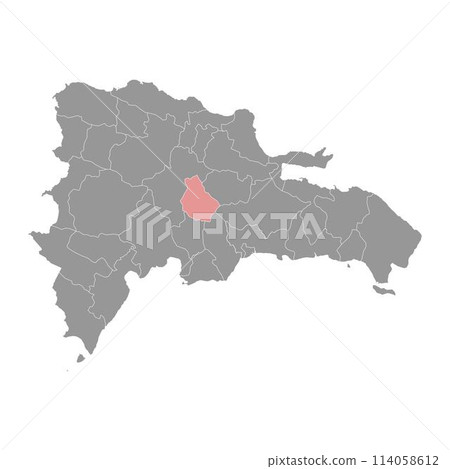 Monsenor Nouel Province map, administrative division of Dominican Republic. Vector illustration. 114058612