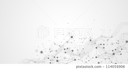 Global network connection banner design template. Header social network communication in the global business concept. Big data visualization. Internet technology 114058906