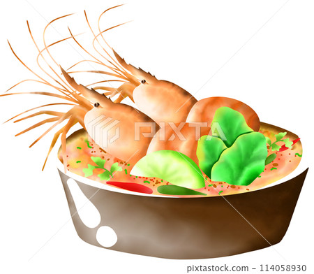 Thai food such as curry or tom yum goong 114058930