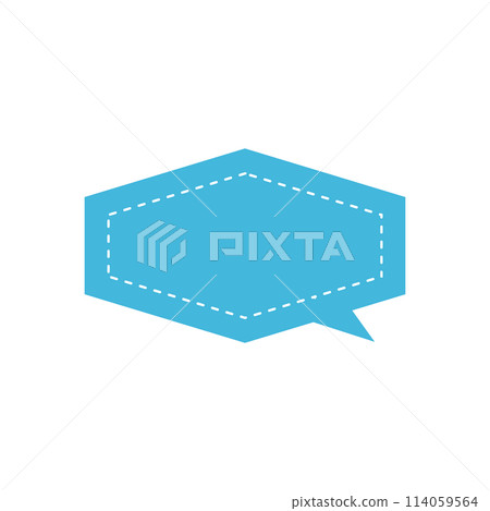 簡約淡藍色橫六角形語音氣泡_雙線_內虛線_右向單項 簡約淡藍色橫六角形語音氣泡_雙線_內虛線_右向單項 114059564