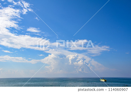 Seascape with moored boats. The concept of rest, travel. 114060907