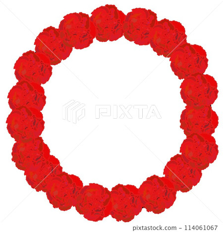 Illustration of a red carnation wreath Illustration of a red carnation wreath 114061067
