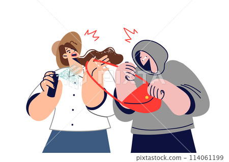 Robber who takes woman bag gets rebuffed and gets blast of pepper from gas spray in face 114061199