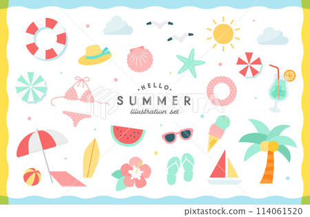 插圖集夏日物品海暑假海灘簡單可愛熱帶度假村旅遊度假 插圖集夏日物品海暑假海灘簡單可愛熱帶度假村旅遊度假 114061520