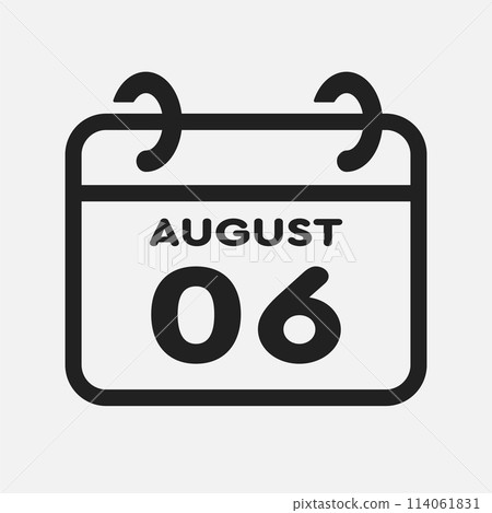 Icon page calendar day - 6 August Icon page calendar day - 6 August 114061831