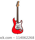 電吉他 Stratocaster 紅色向量圖 114062268