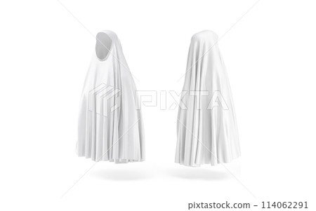 Blank white female chador mockup, back side view Blank white female chador mockup, back side view 114062291