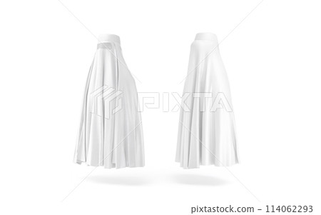Blank white muslim female burqa mockup, back side view 114062293