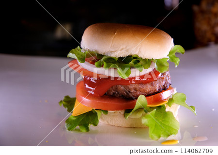 Cheeseburger isolated on white background Cheeseburger isolated on white background 114062709