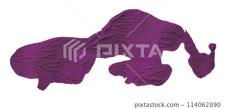Purple paintbrush isolated on white background. Dark purple color. 114062890