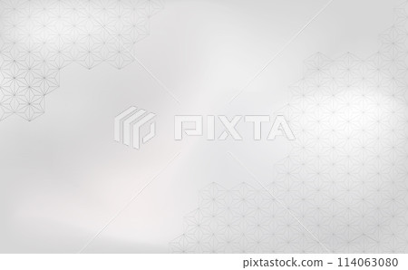 Background material: Asanoha pattern (gray) achromatic gradation 114063080