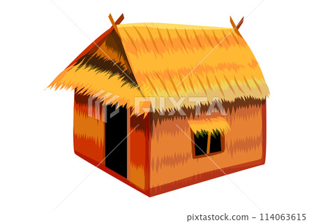 isolated straw hut on white background vector design isolated straw hut on white background vector design 114063615