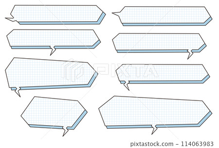 三維網格語音氣泡水平設定藍色 114063983