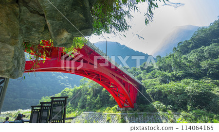 Taiwan, Hualien, Taroko, Sand Card Trail, Red Iron Bridge, Taiwan, Hualien, Taroko, Sand Card, Red Iron Bridge, 114064165