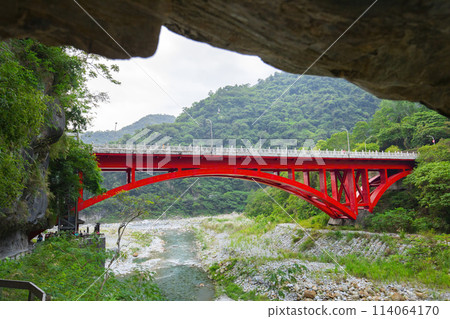 Taiwan, Hualien, Taroko, Sand Card Trail, Red Iron Bridge, Taiwan, Hualien, Taroko, Sand Card, Red Iron Bridge, 114064170