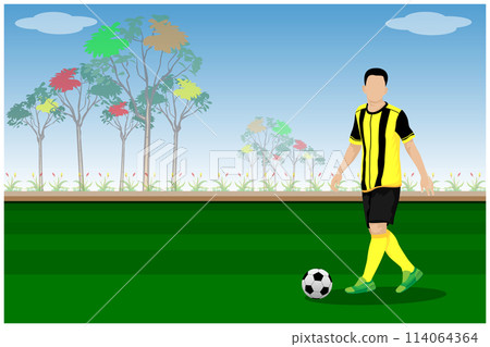 Football player in field vector design 114064364