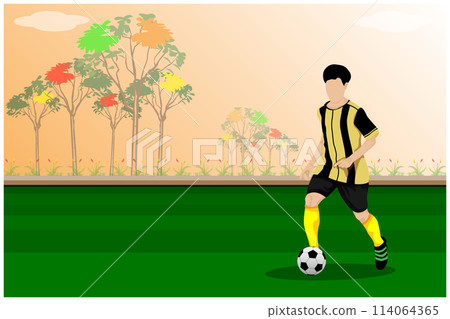 Football player in field vector design 114064365