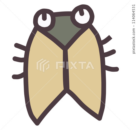 A cutely deformed illustration of a cicada in a character style 114064531