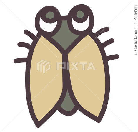 A cutely deformed illustration of a cicada in a character style 114064533