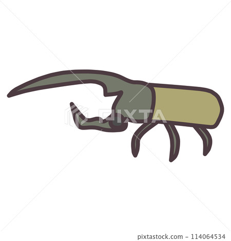 A simple deformed illustration of a Hercules beetle 114064534