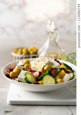 Salad with fresh vegetables and feta Salad with fresh vegetables and feta 114066744