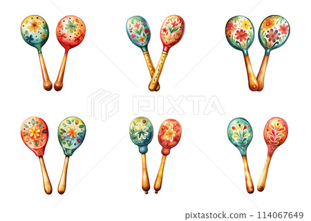 Colorful Maracas for Authentic Latin American Rhythms 114067649