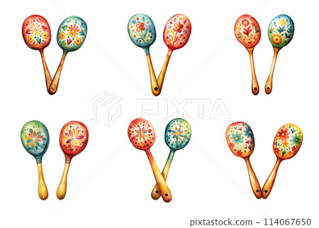 Handmade Maracas for Traditional Latin American Performances 114067650