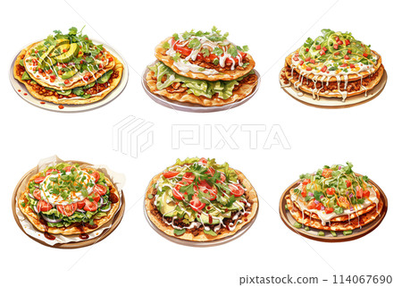 Crispy Tostadas Loaded with Delicious Toppings Crispy Tostadas Loaded with Delicious Toppings 114067690
