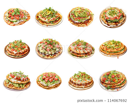 Tostadas with a Variety of Delicious Toppings 114067692