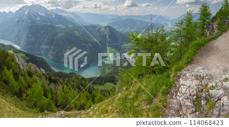 Konigsee lake near Jenner mount in Berchtesgaden National Park, Alps Germany 114068423