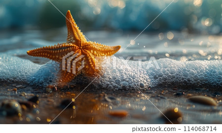 Starfish on Sandy Beach 114068714