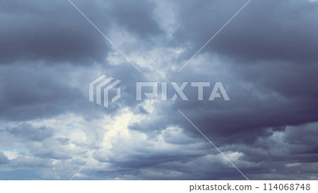 Dramatic sky with storm clouds, rain clouds, rainy season, landscape 114068748