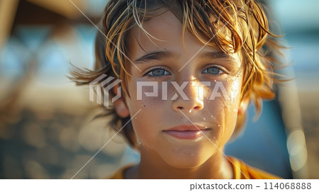 Close-up of Child With Blue Eyes 114068888