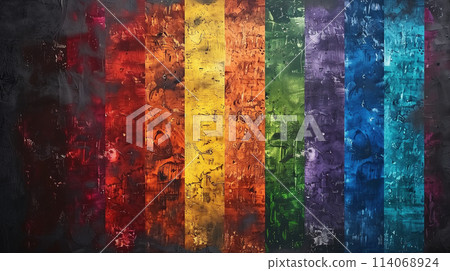 Vibrant Rainbow Colors Painted on a Wall Expressing LGBT Pride 114068924
