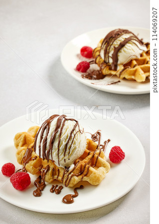 freshly baked belgian waffle freshly baked belgian waffle 114069207