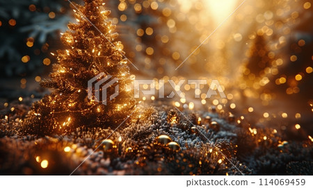 Christmas Tree Illuminated at Night Christmas Tree Illuminated at Night 114069459