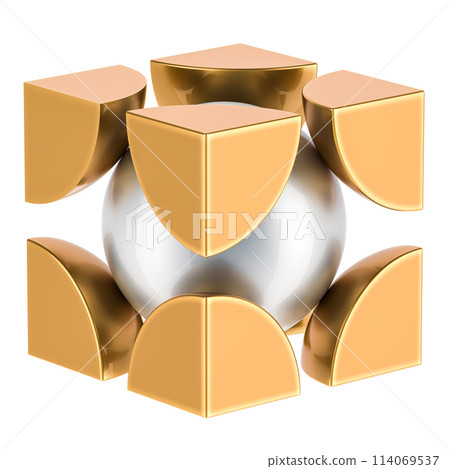 Body Centered Cubic Structure (BCC). 3D rendering Body Centered Cubic Structure (BCC). 3D rendering 114069537