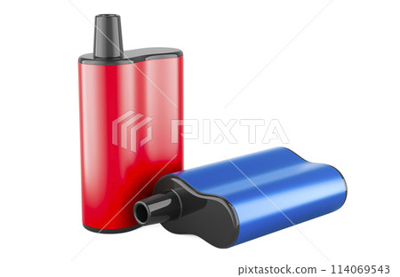 Disposable electronic cigarette with recharging. 3D rendering 114069543