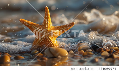 Starfish on Sandy Beach Starfish on Sandy Beach 114069574