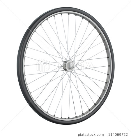 Retro wire-spoked wheel, 3D rendering Retro wire-spoked wheel, 3D rendering 114069722