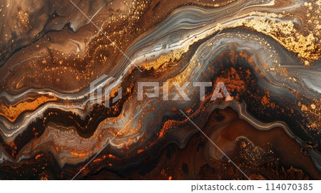 Close up of a brown and black marble background 114070385