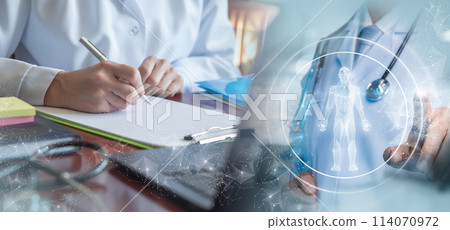 Concept diagnosis treatment medical insurance. 114070972