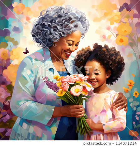 Adult daughter greeting her mother. Mother's day concept 114071214