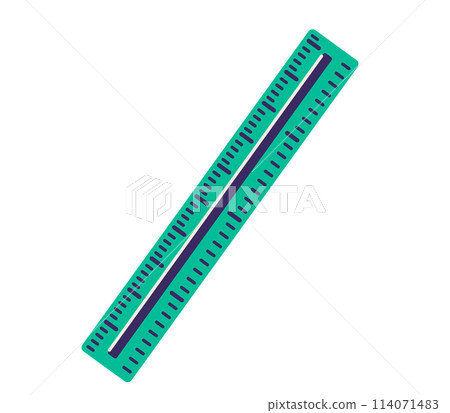 Plastic green ruler vector illustration. Isolated on white background Plastic green ruler vector illustration. Isolated on white background 114071483