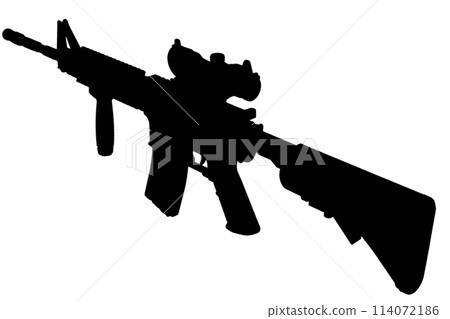 M4 Carbine with optic sight black silhouette M4 Carbine with optic sight black silhouette 114072186