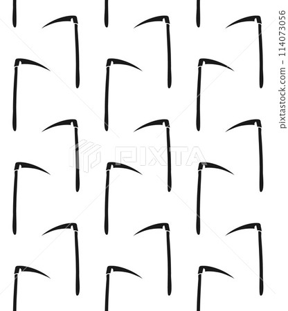Vector seamless pattern of hand drawn Scythe 114073056