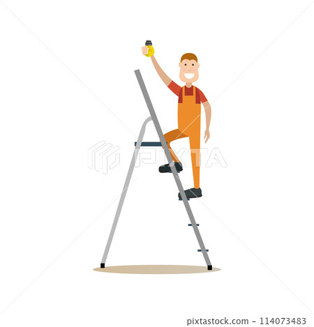Professional electrician vector illustration in flat style 114073483