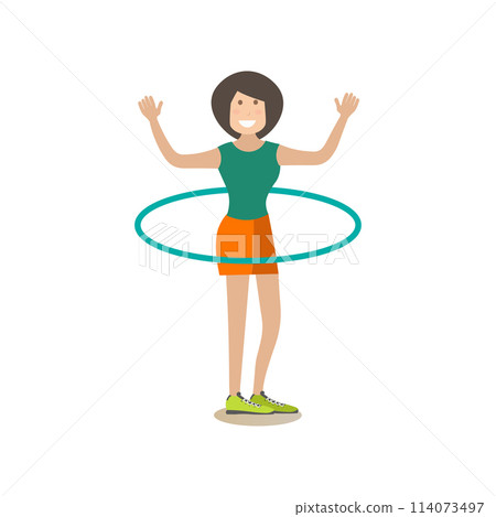 Training outside people vector flat illustration Training outside people vector flat illustration 114073497