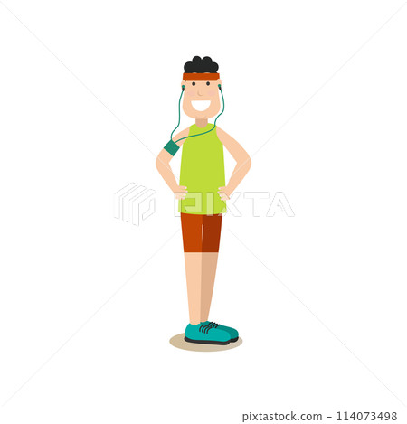 Training outside people vector flat illustration Training outside people vector flat illustration 114073498