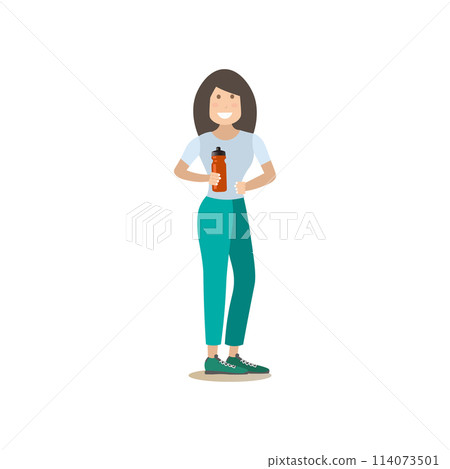 Training outside people vector flat illustration 114073501